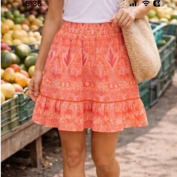LOFT Dresses & Skirts - LOFT NWT Orange Paisley Bandana Print Cotton Blend Lined Skirt XL Summer $70
